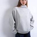 Topshop funnel neck oversized sweat in grey