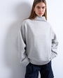 Topshop funnel neck oversized sweat in grey