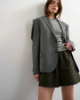 Topshop nylon runner short with insert ties in dark green