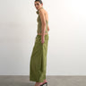 Topshop techy oversized ovoid mid length trouser in green