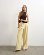 Topshop linen balloon trouser with tie waist in buttermilk