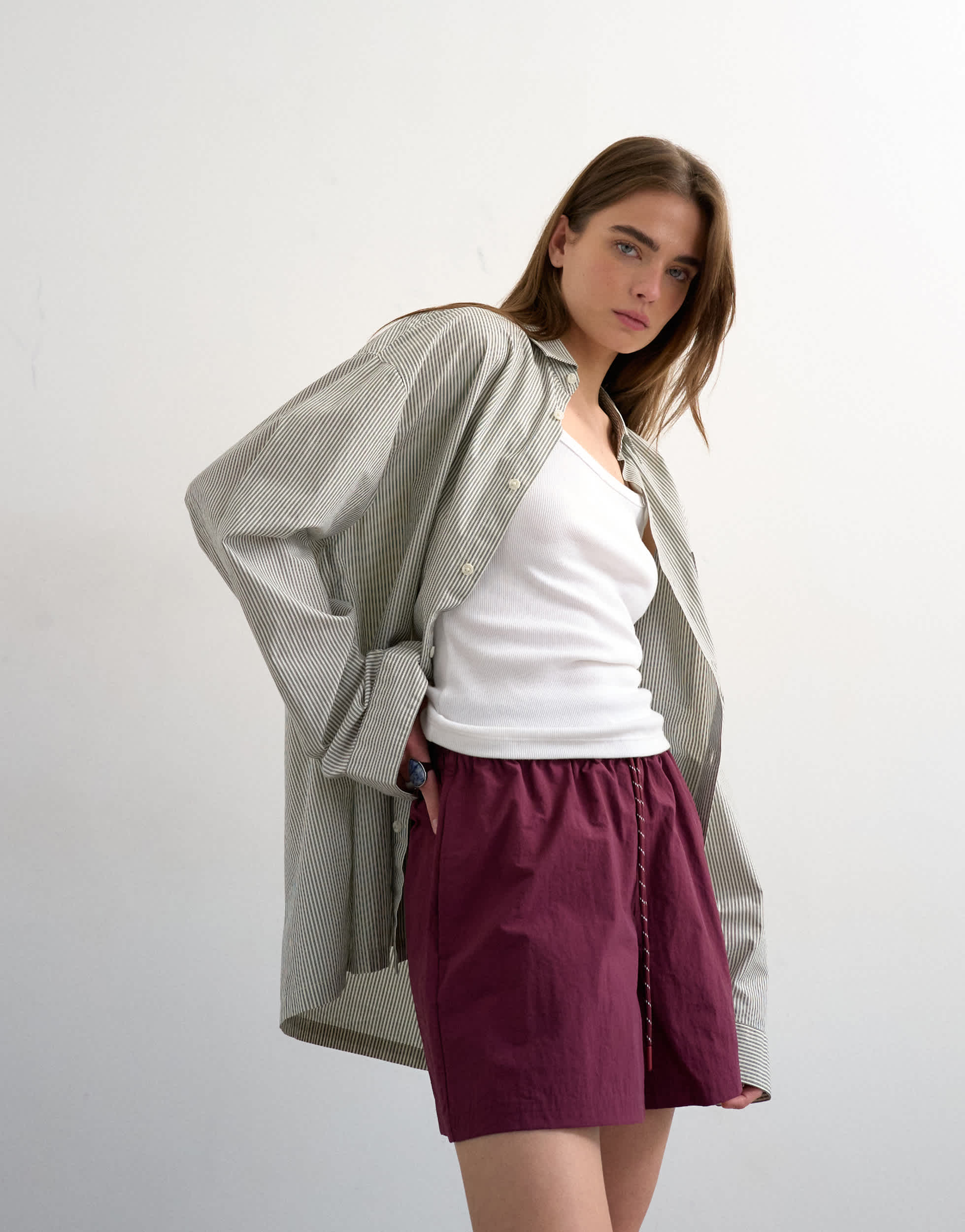 Topshop nylon runner short with insert ties