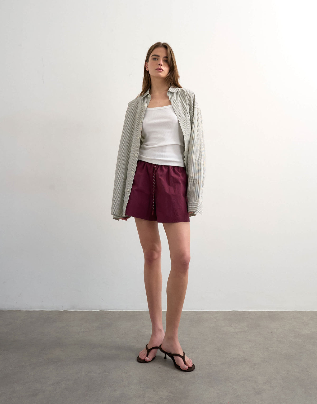 Topshop nylon runner short with insert ties
