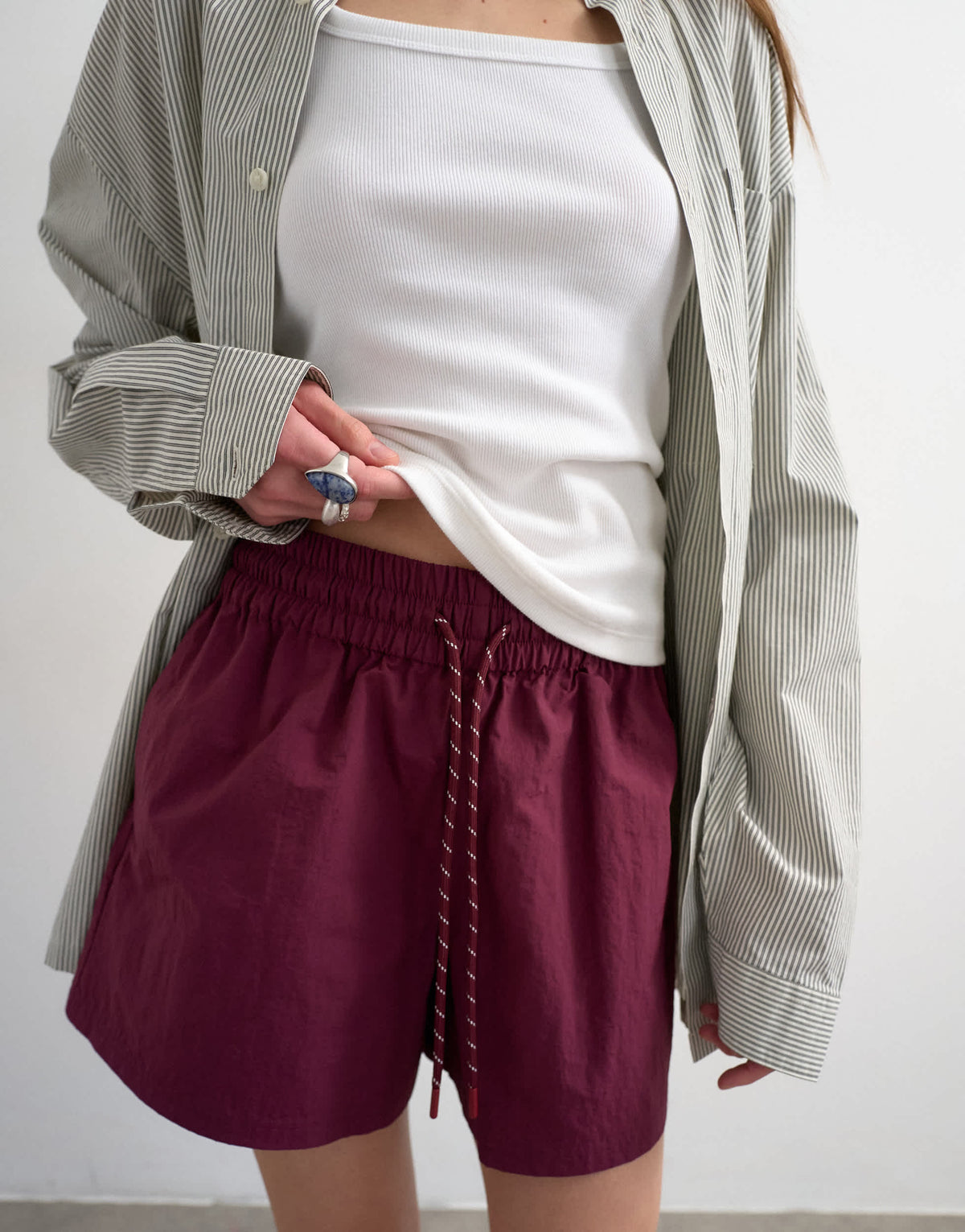 Topshop nylon runner short with insert ties