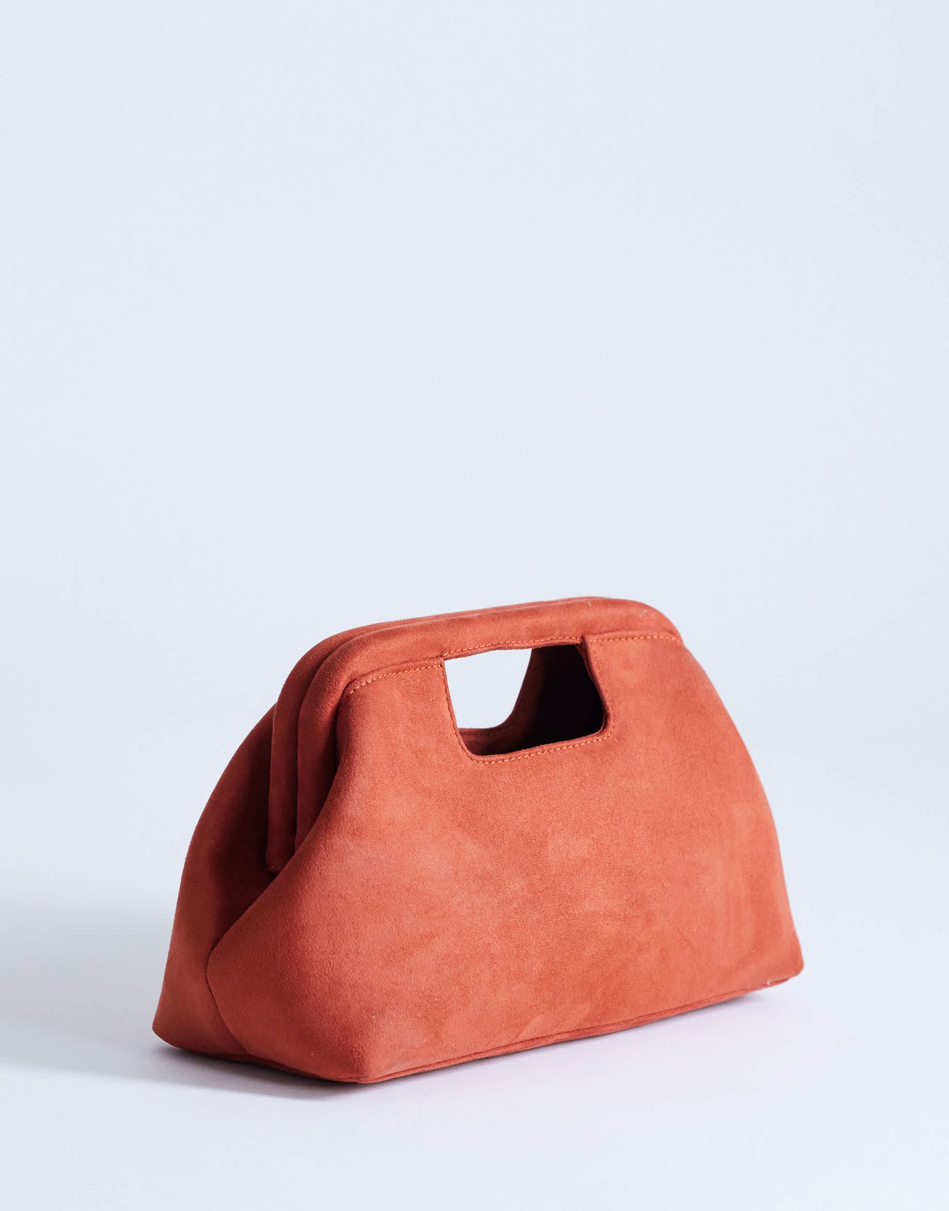 Topshop Gordan clutch with handle in burnt orange