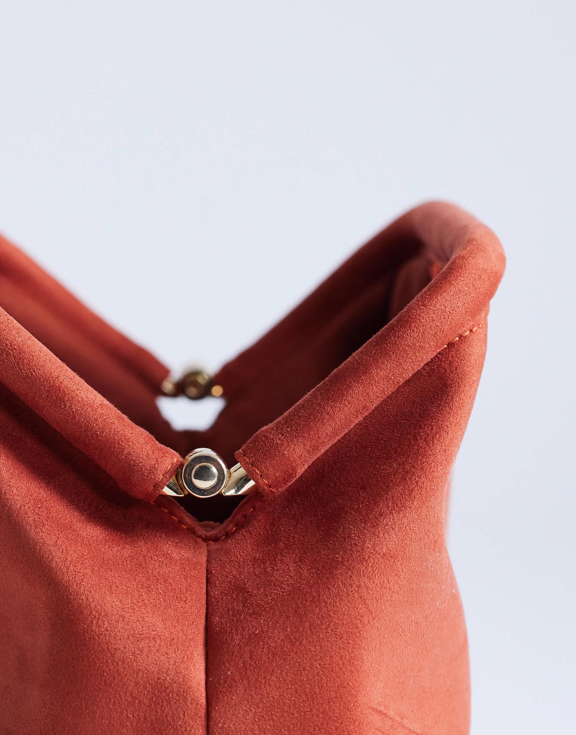 Topshop Gordan clutch with handle in burnt orange