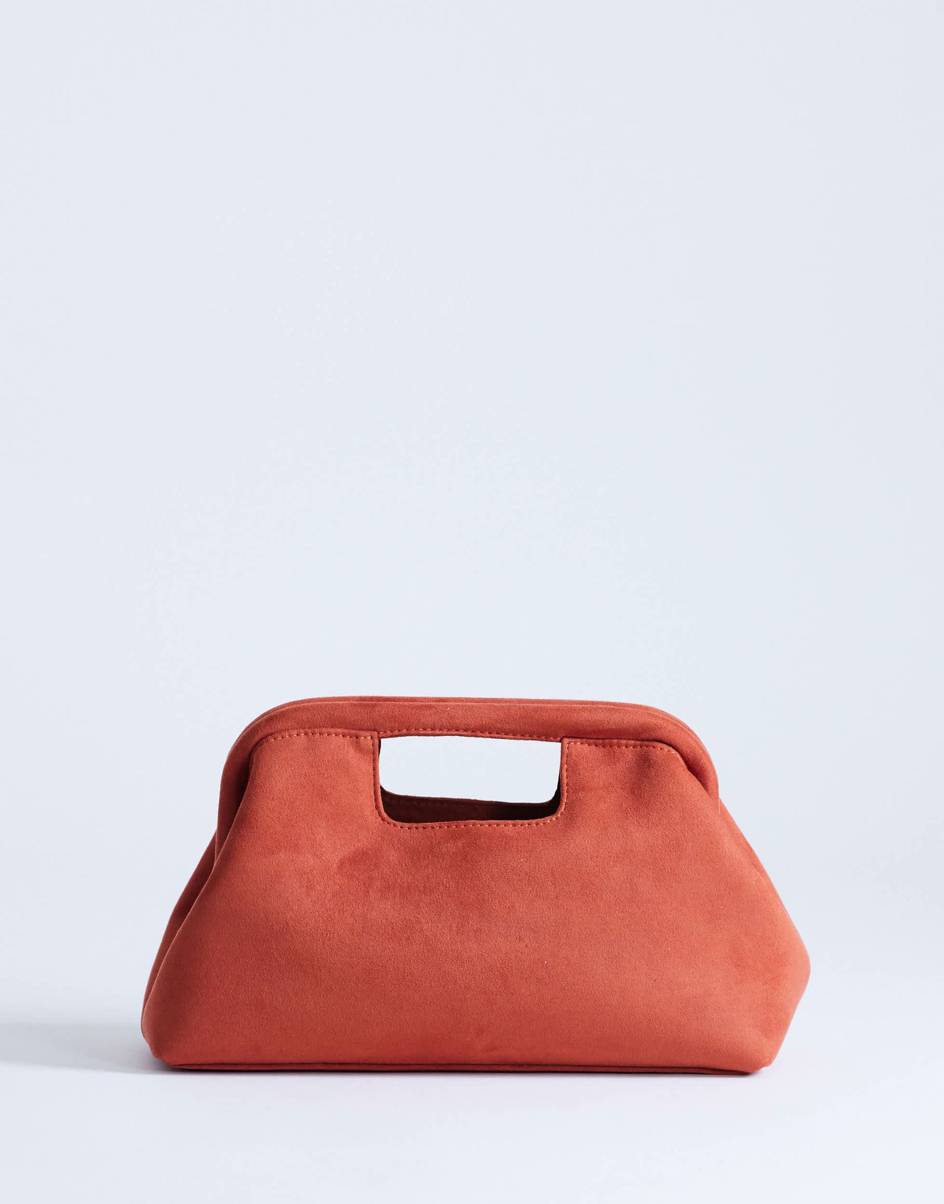 Topshop Gordan clutch with handle in burnt orange