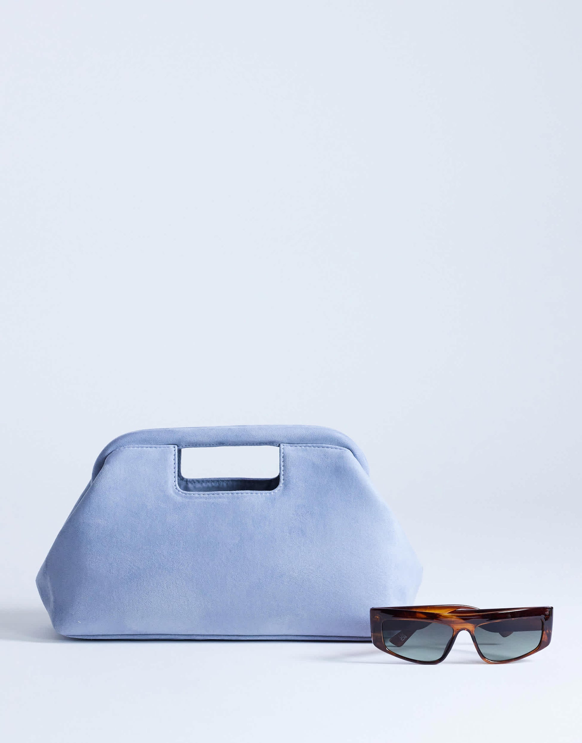 Topshop Gordan clutch with handle in blue