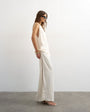 Topshop crepe sleeveless twist side maxi dress in ecru
