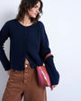 Topshop knitted easy ribbed relaxed cardigan in navy