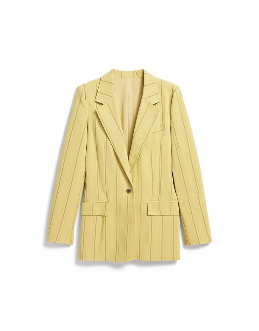 Topshop co ord occasion stripe blazer in yellow