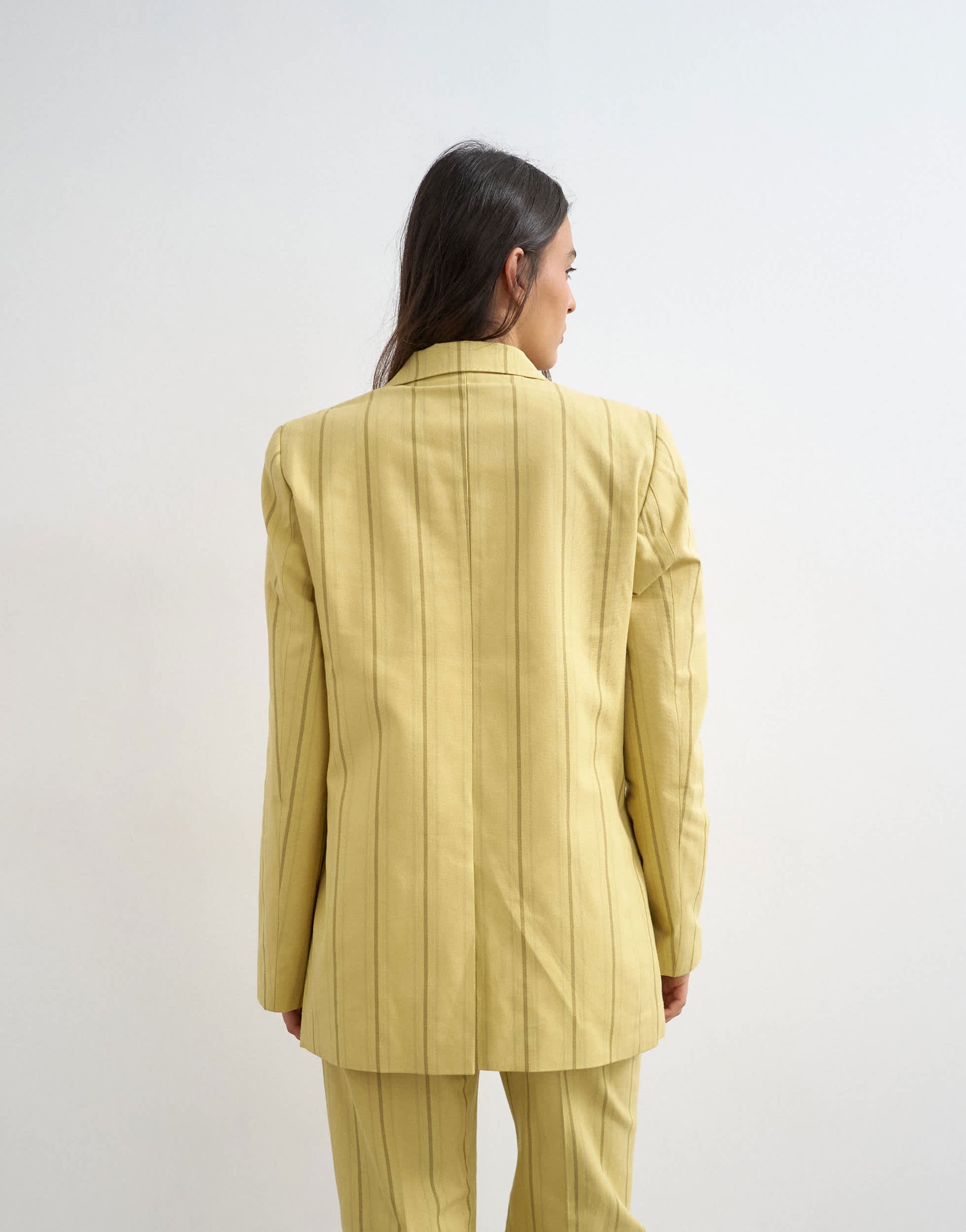 Topshop co ord occasion stripe blazer in yellow