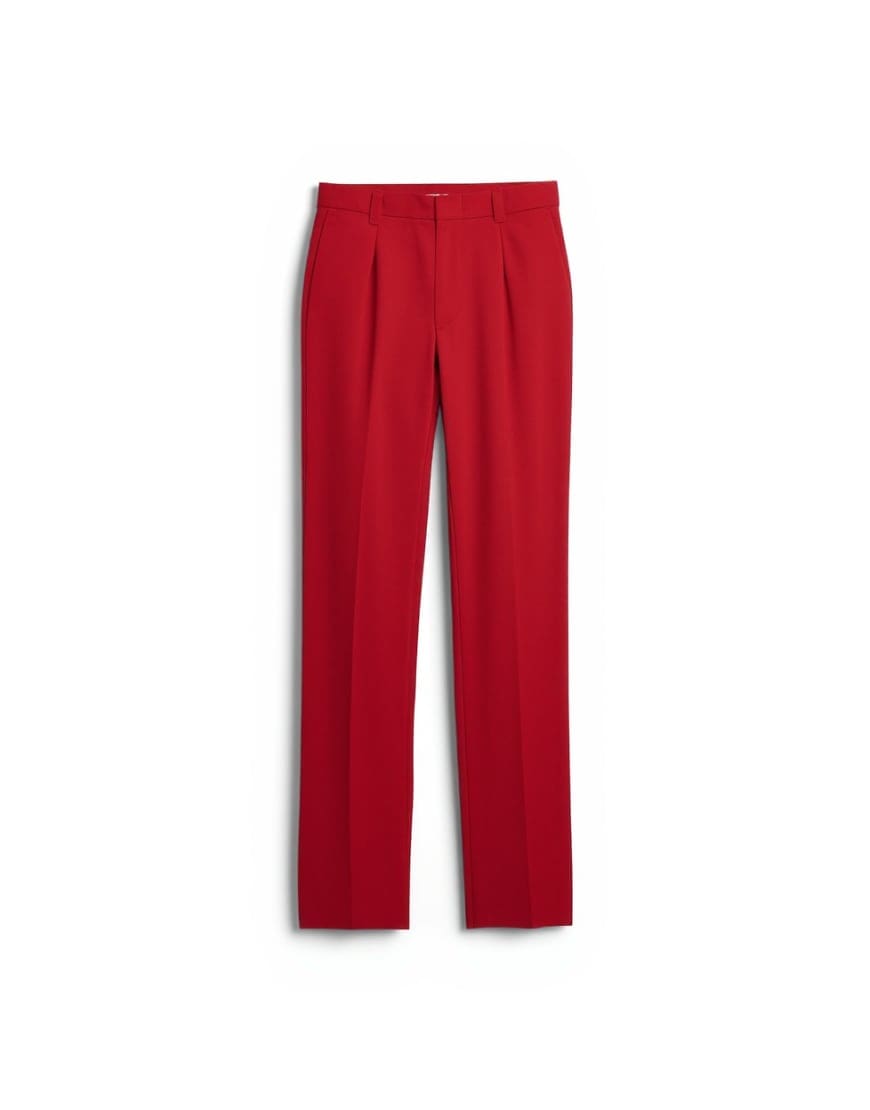 Topshop co ord mid rise clean straight trouser in red