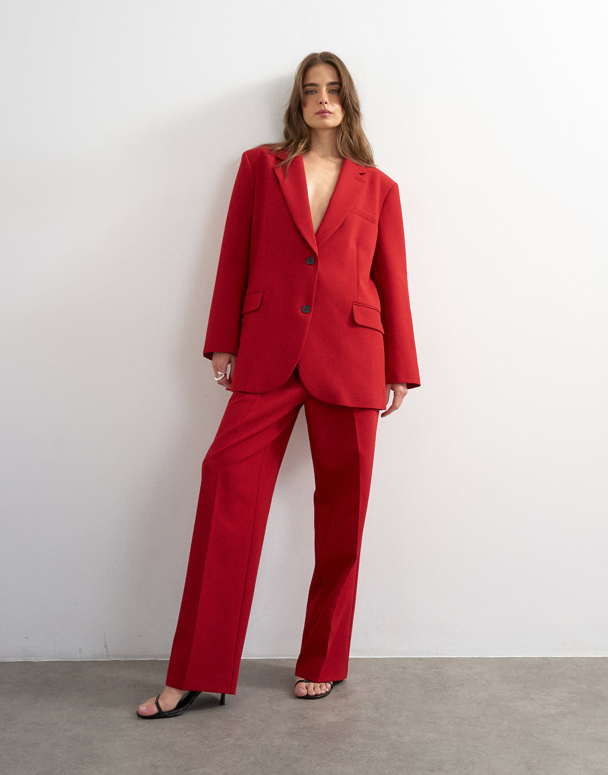 Topshop co ord 2 button relaxed fit blazer in red
