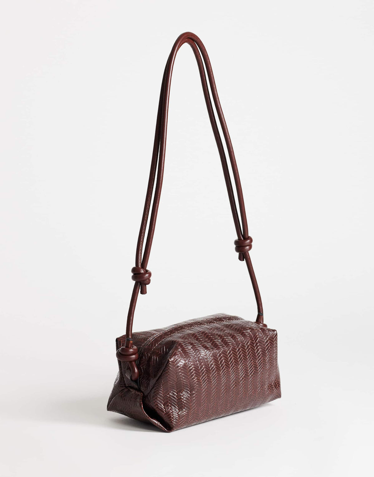 Topshop Samara small weave cross body bag in tan