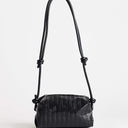 Topshop Samara small weave cross body bag in black