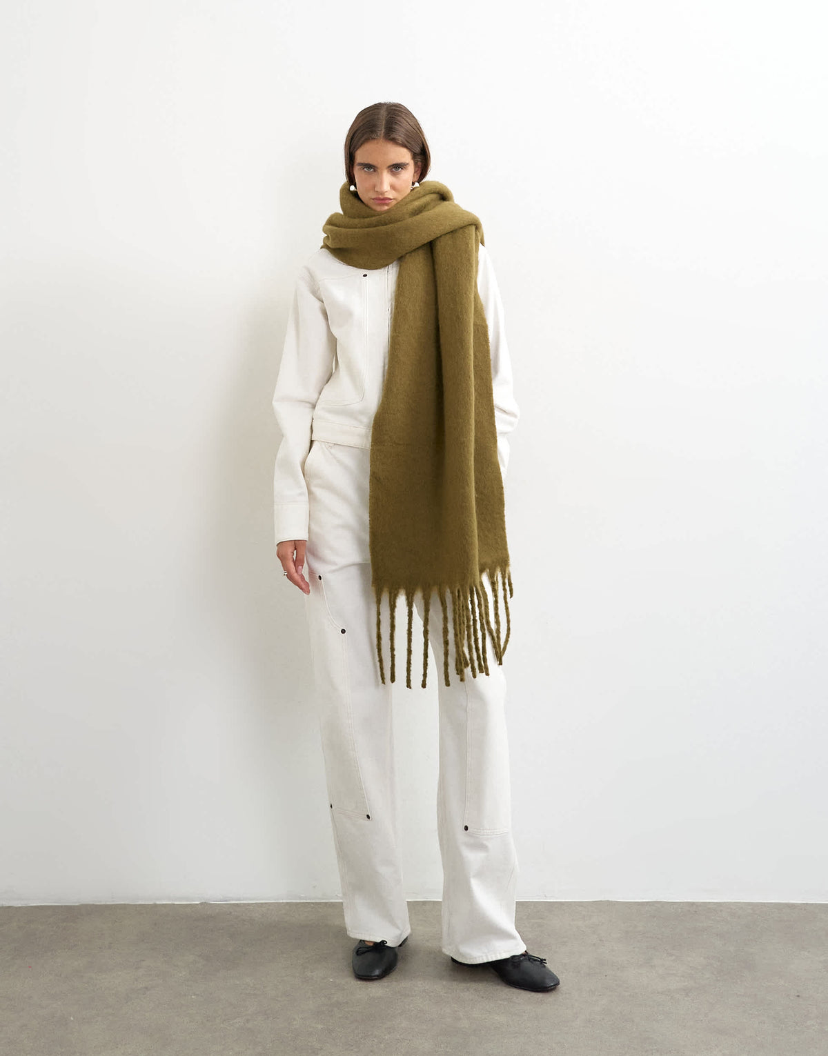 Topshop Sydney blanket scarf in khaki