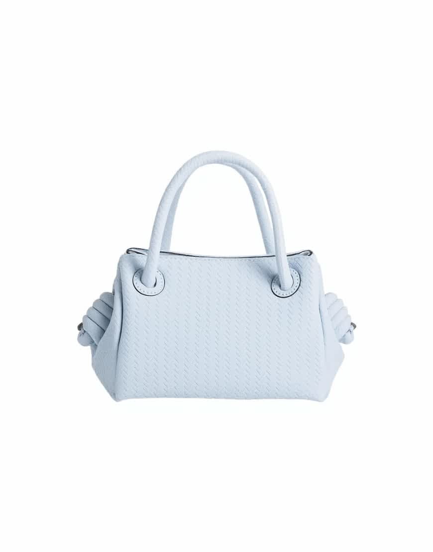 Topshop Jenny small grab weave bag in blue suedette