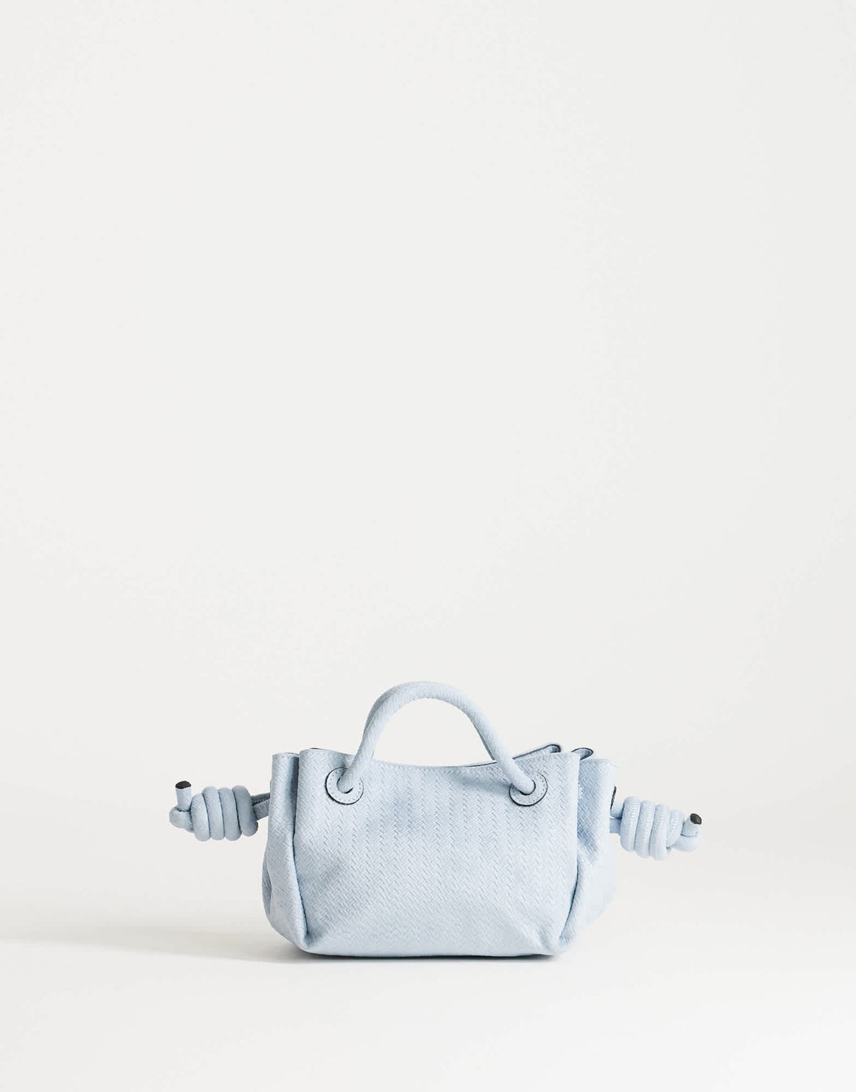 Topshop Jenny small grab weave bag in blue suedette
