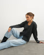 Topshop knitted scoop neck cardigan in coal