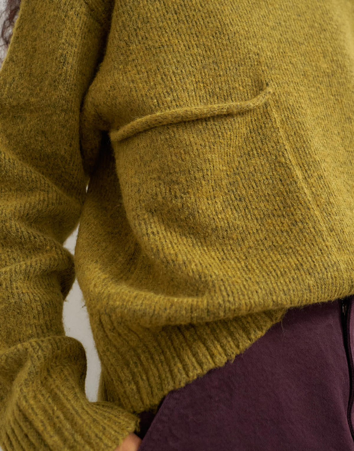 Topshop knitted pocket jumper in corn
