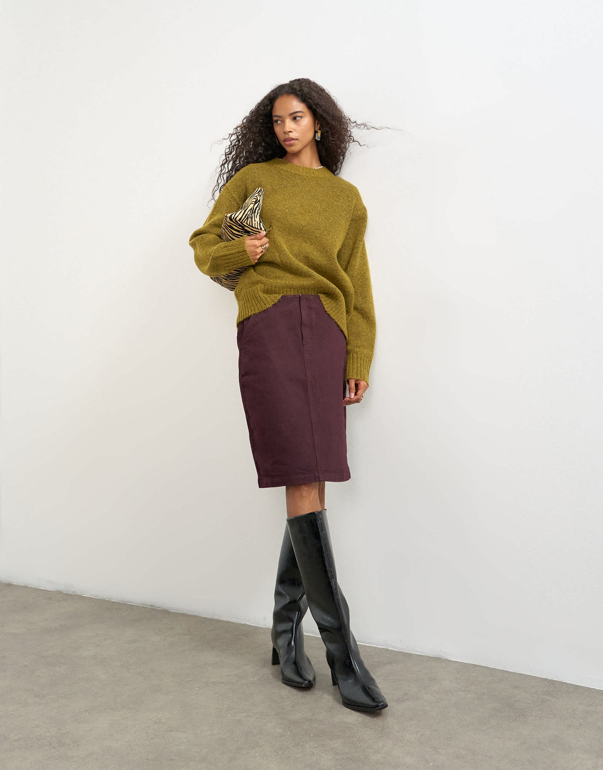 Topshop knitted pocket jumper in corn
