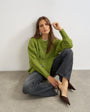 Topshop knitted boxy deep rib cardigan in green