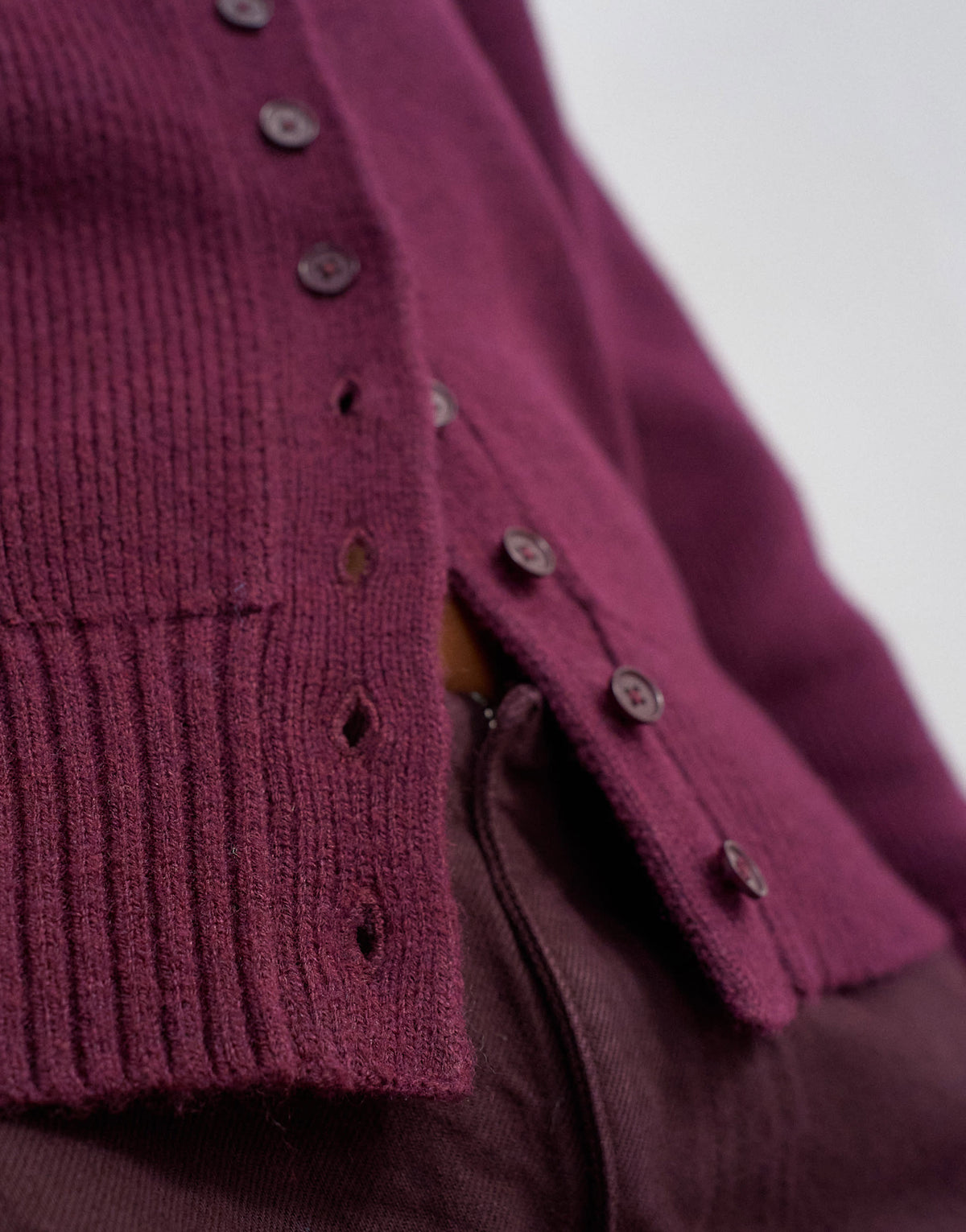 Topshop knitted scoop neck cardigan in mulberry