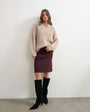 Topshop knitted chunky shawl collar jumper in oat