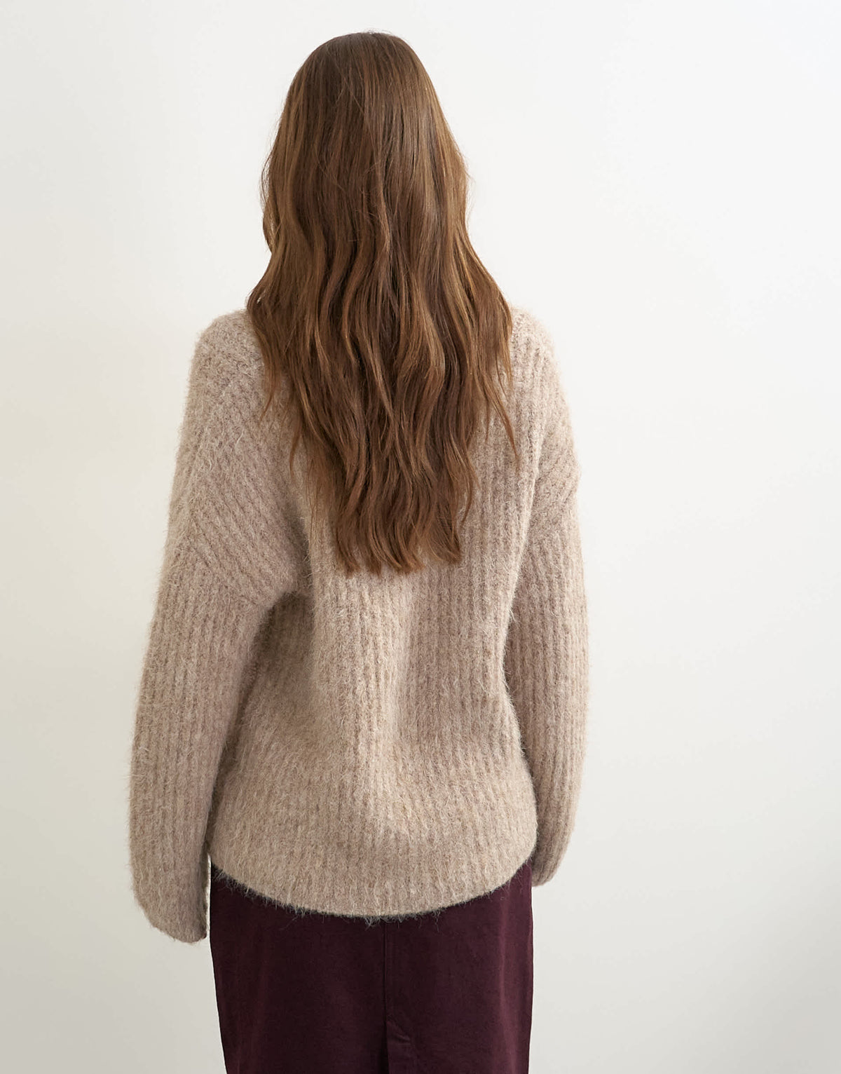 Topshop knitted chunky shawl collar jumper in oat