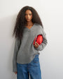 Topshop knitted curved hem collared polo jumper with wool in charcoal