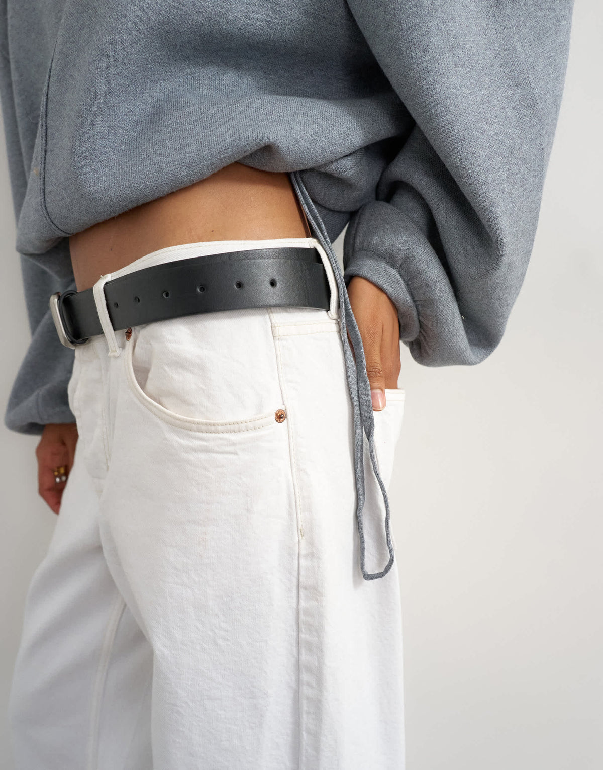 Topshop knitted funnel neck cinch hem co-ord jumper in grey
