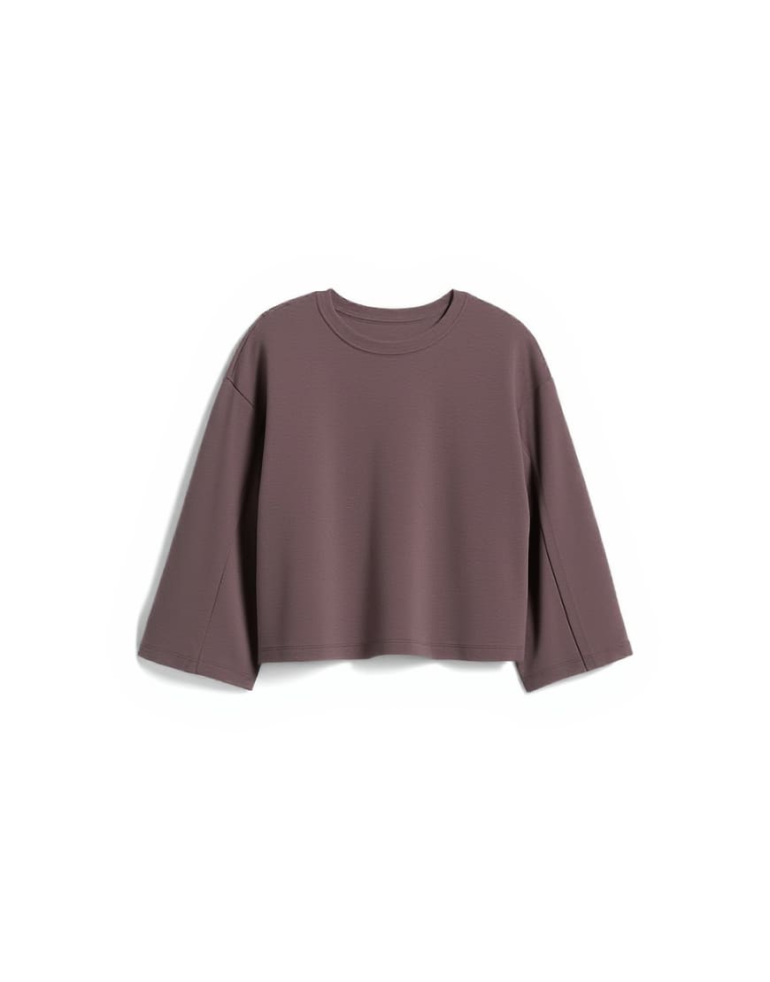 Topshop super wide sleeve tee in chocolate