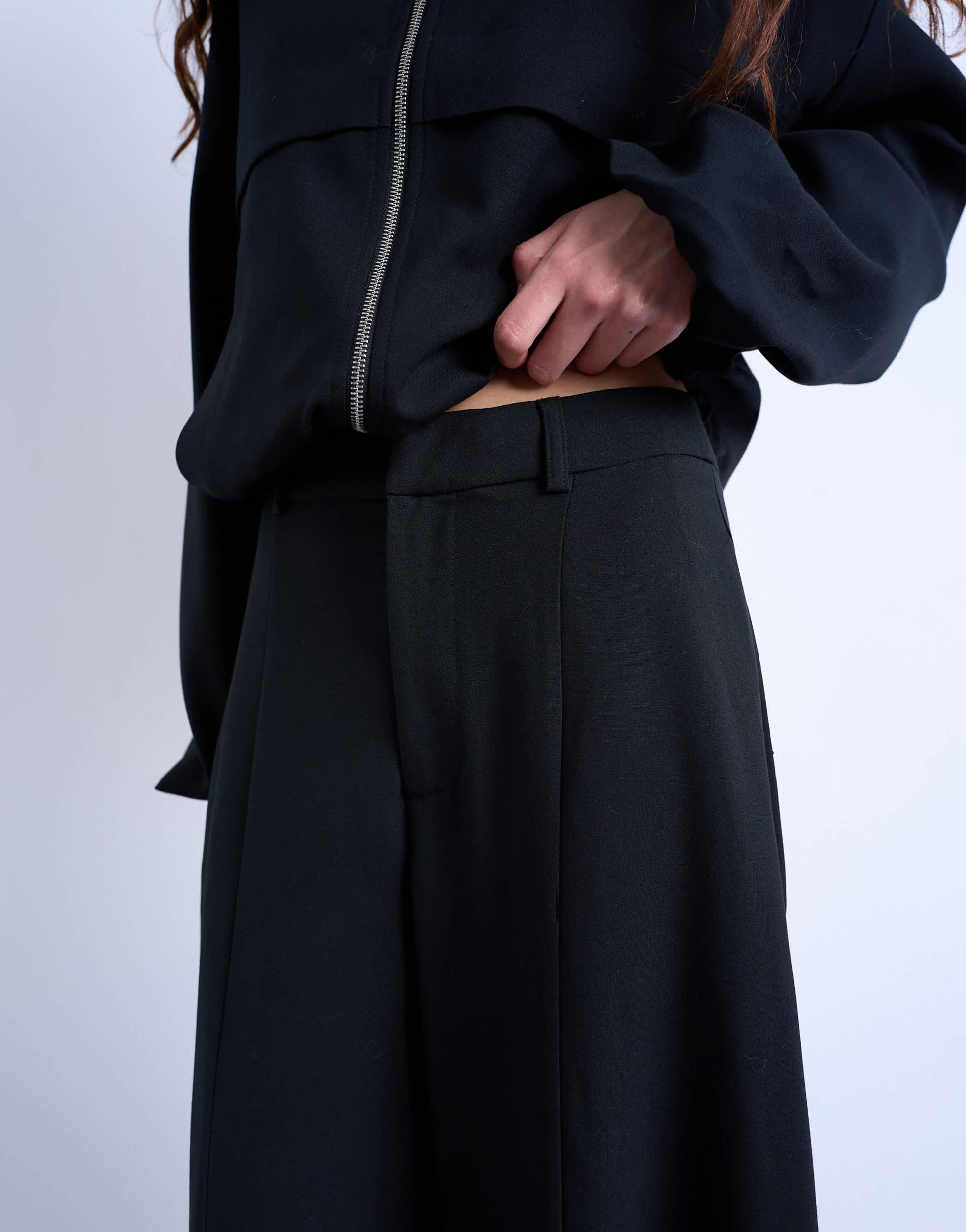 Topshop co ord barrel trouser in black