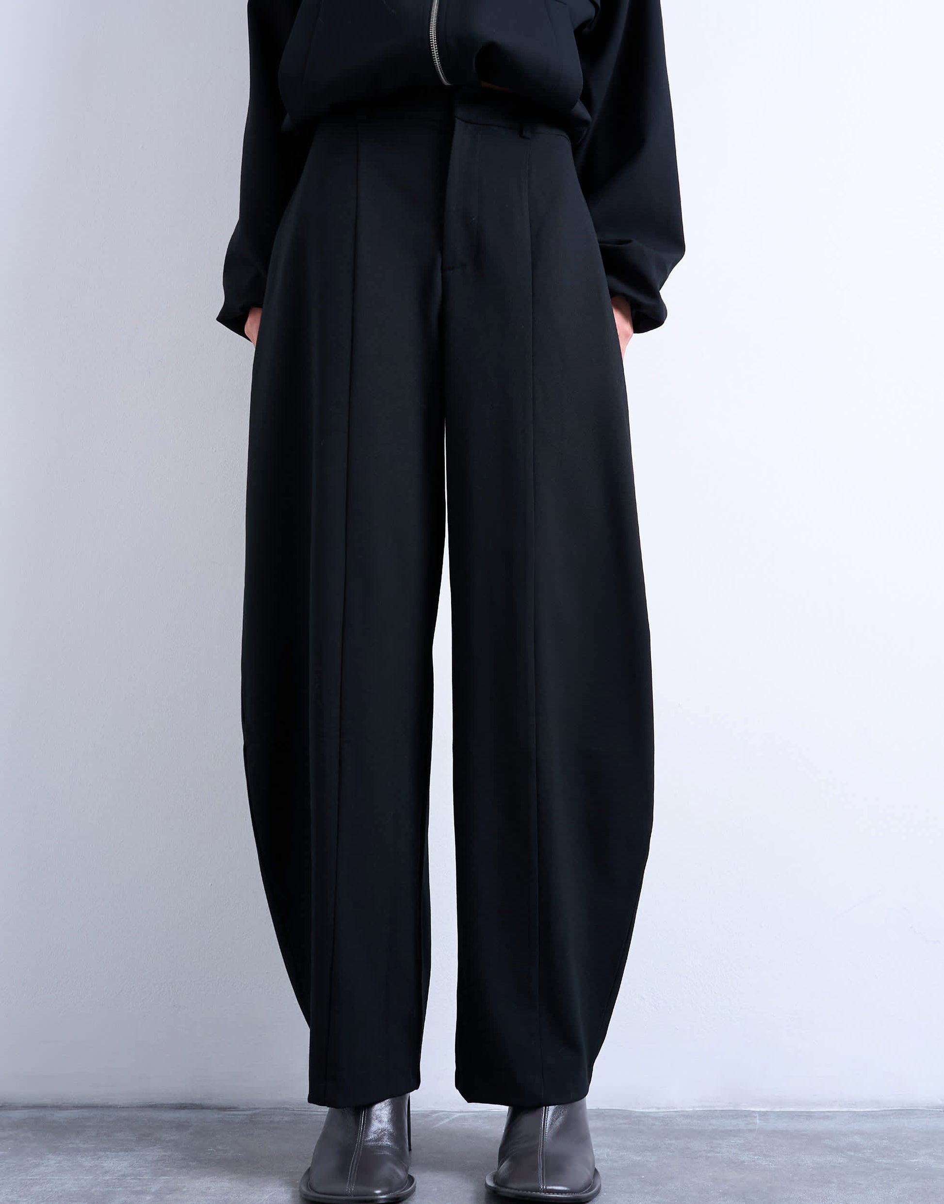 Topshop co ord barrel trouser in black