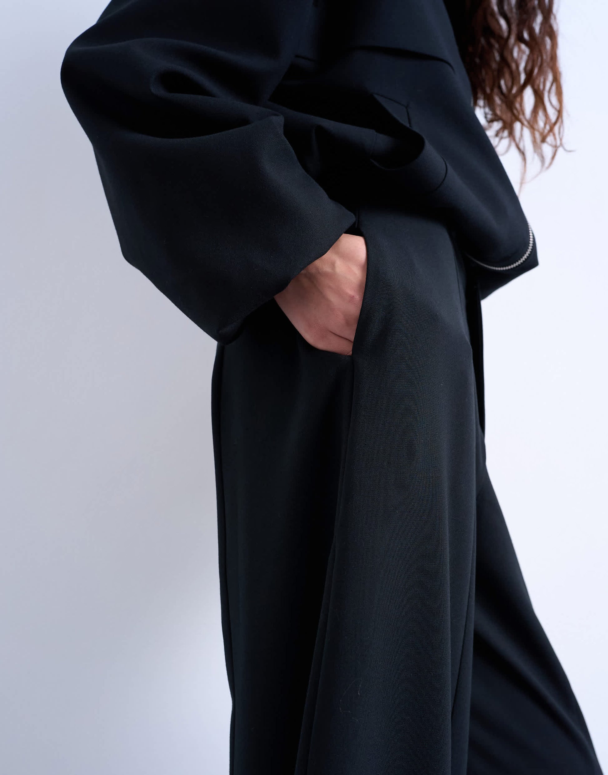 Topshop co ord barrel trouser in black