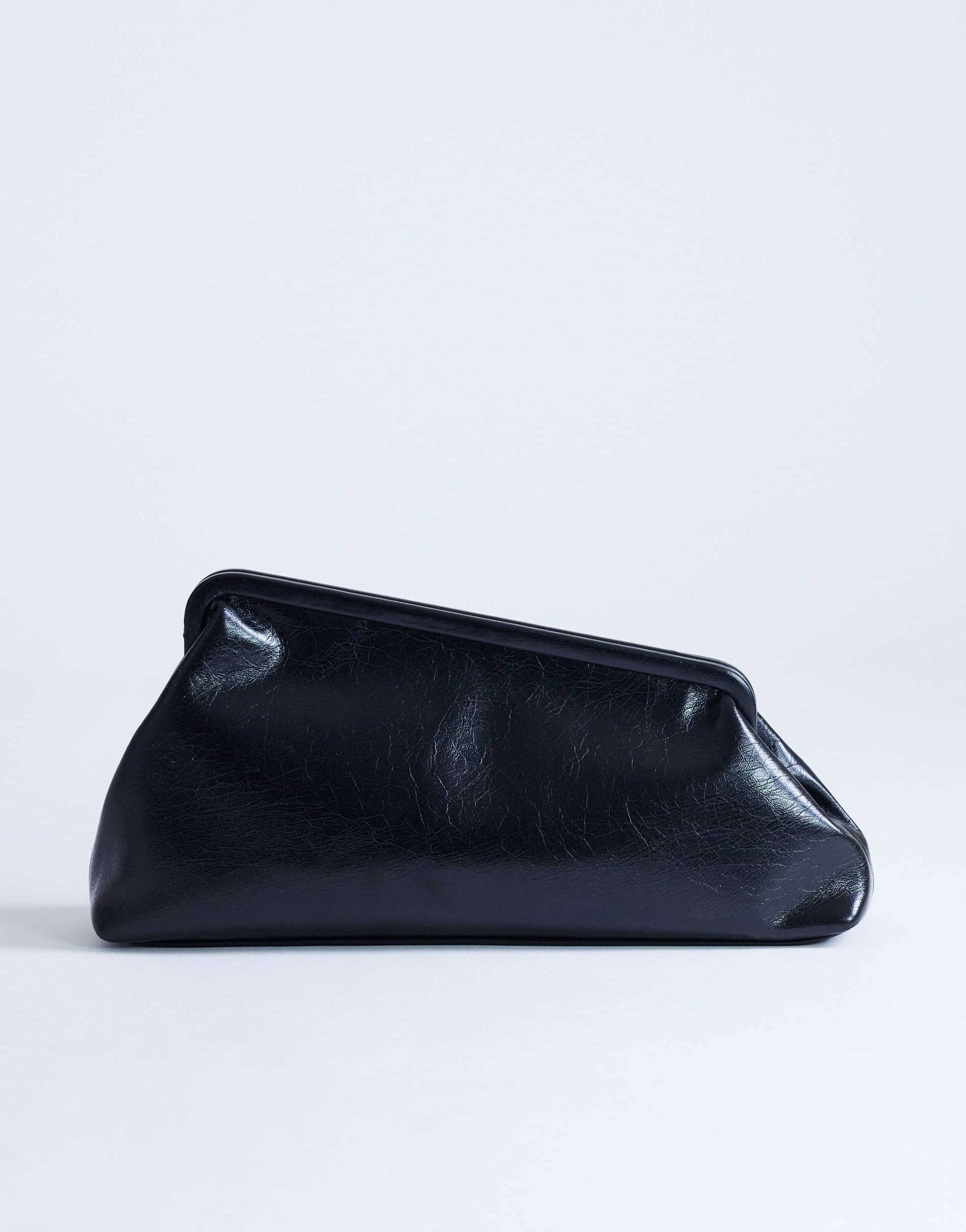 Topshop Anna medium angular clutch bag in black