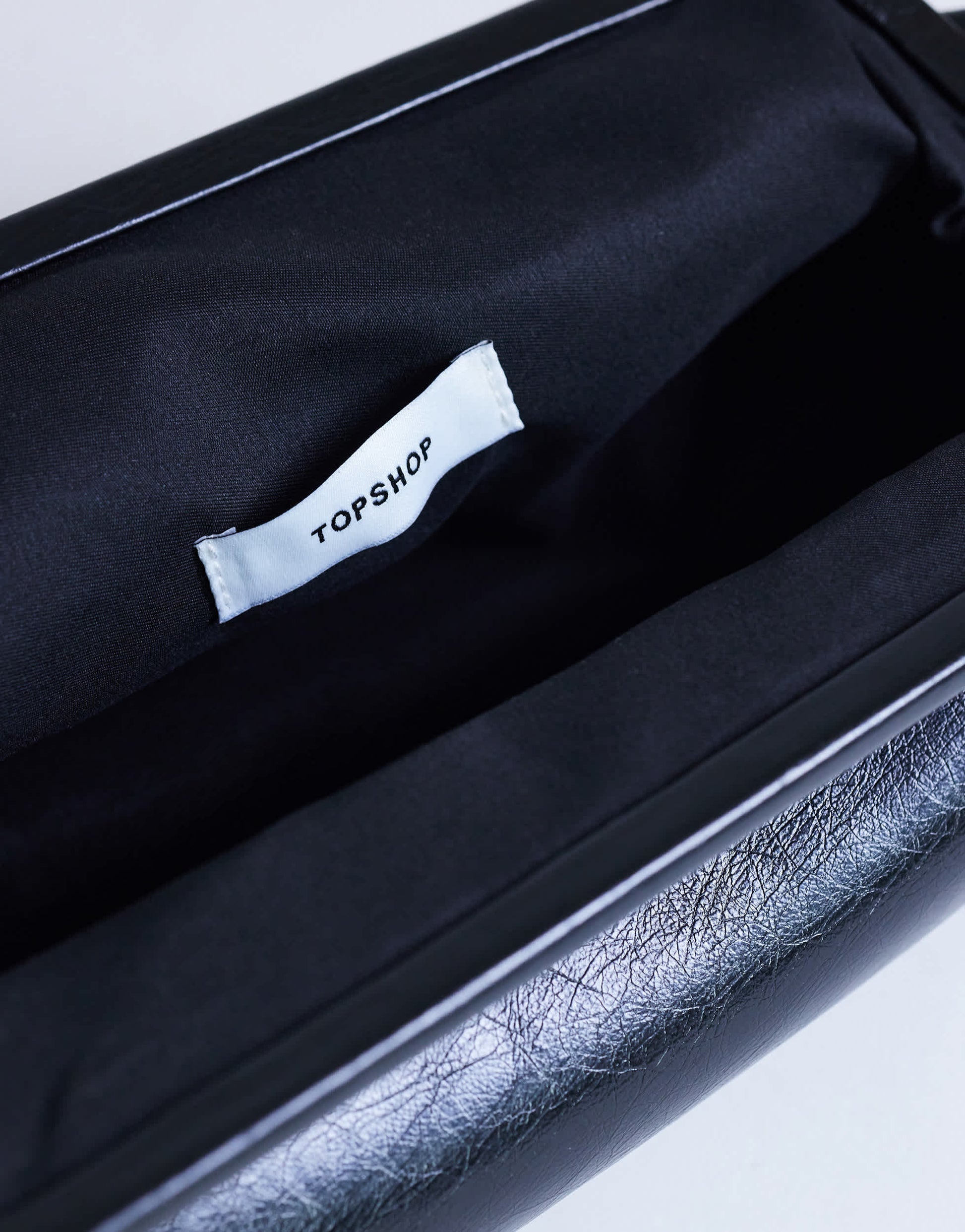 Topshop Anna medium angular clutch bag in black