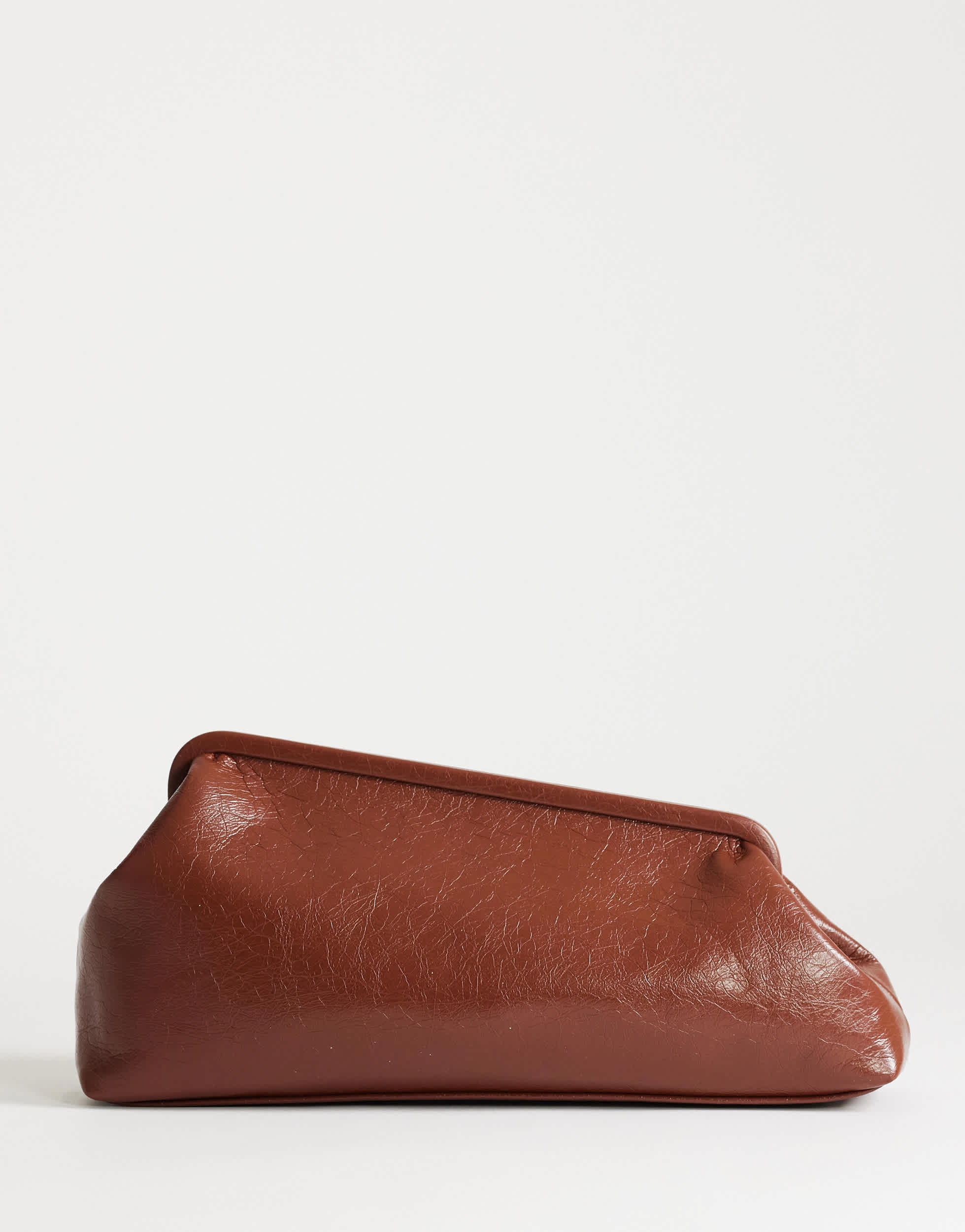 Topshop Anna angular clutch bag in tan