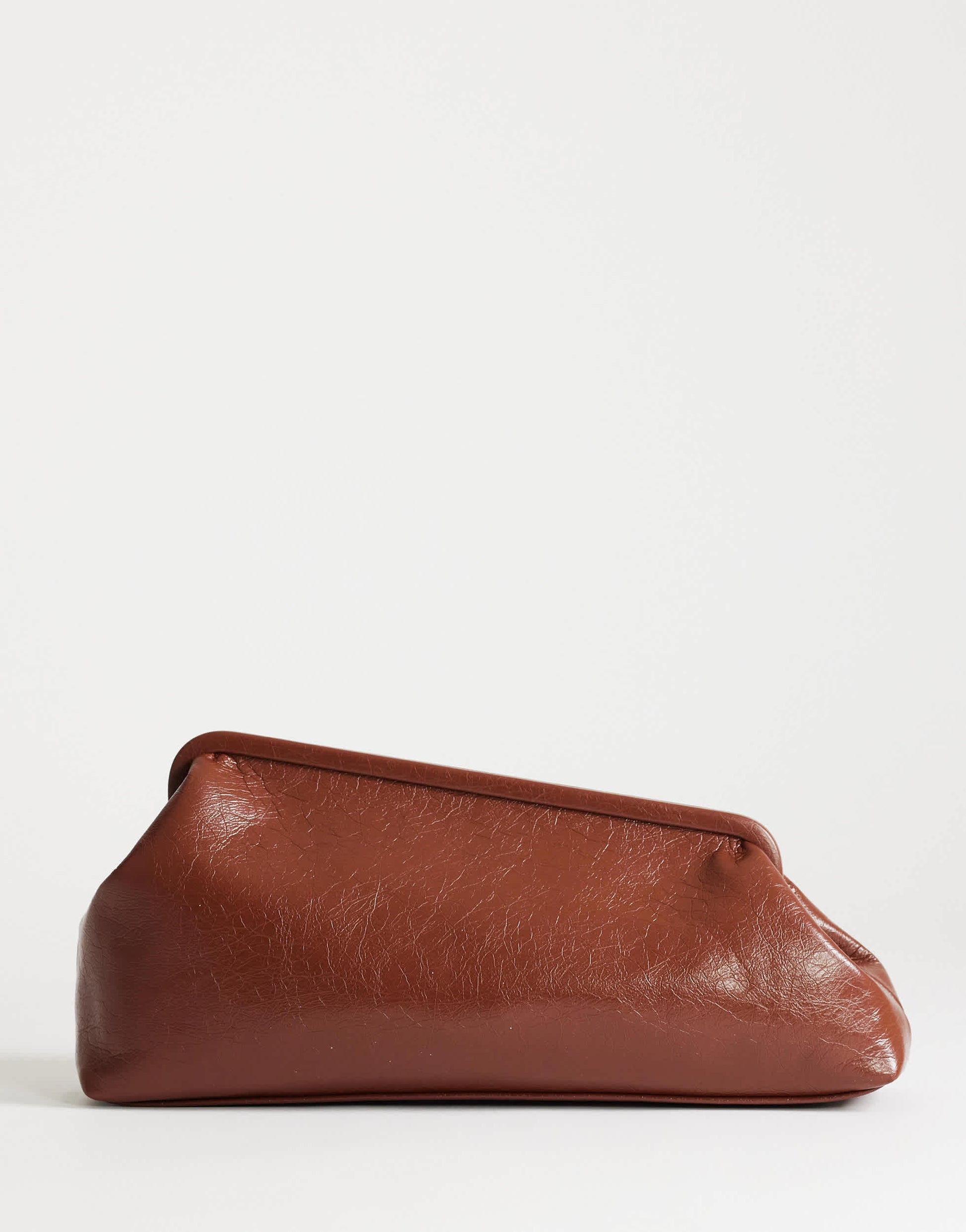 Topshop Anna medium angular clutch bag in tan