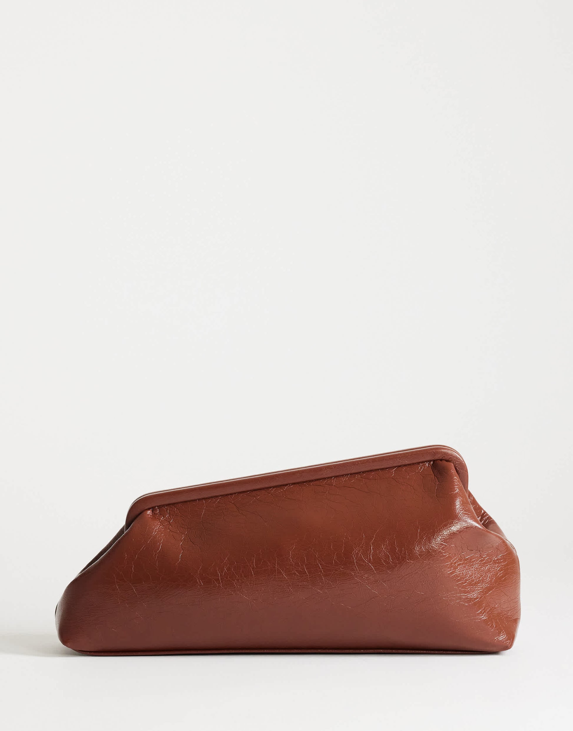 Topshop Anna medium angular clutch bag in tan