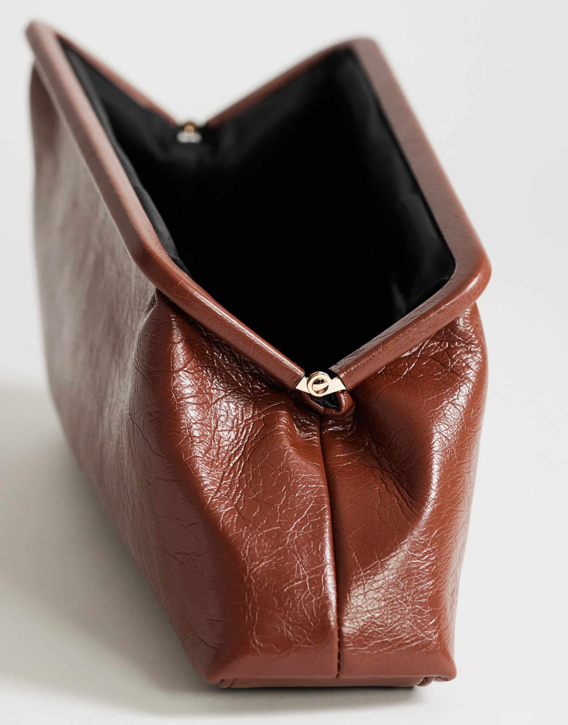 Topshop Anna medium angular clutch bag in tan