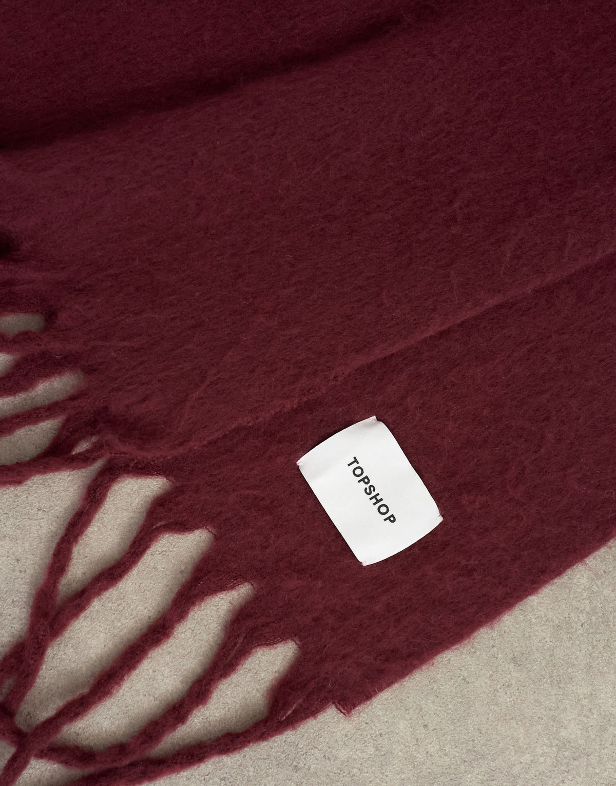 Topshop Sydney blanket scarf in maroon