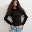Topshop long sleeve everyday tee in black
