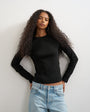 Topshop long sleeve everyday tee in black