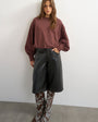 Topshop bubble hem sweat in deep mahogany