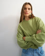 Topshop bubble hem sweat in washed sage