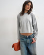 Topshop raglan cinch cuff long sleeve top in grey marl