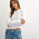 Topshop long sleeve everyday tee in white