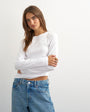Topshop long sleeve everyday tee in white